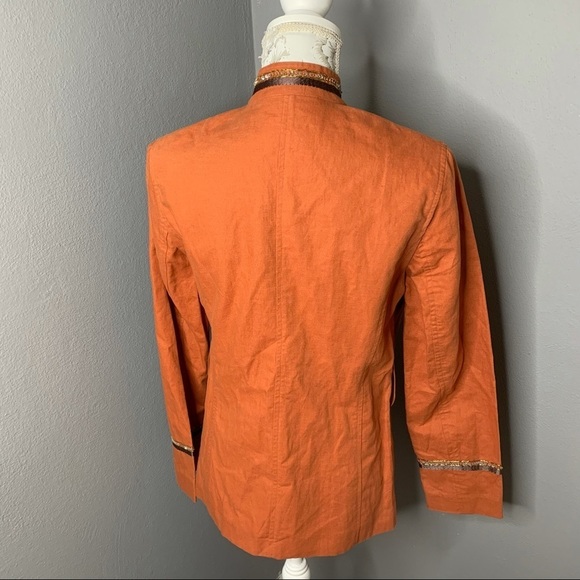 Votre Nom Paris Size 8 Medium Orange Blazer Jacket - Picture 3 of 4